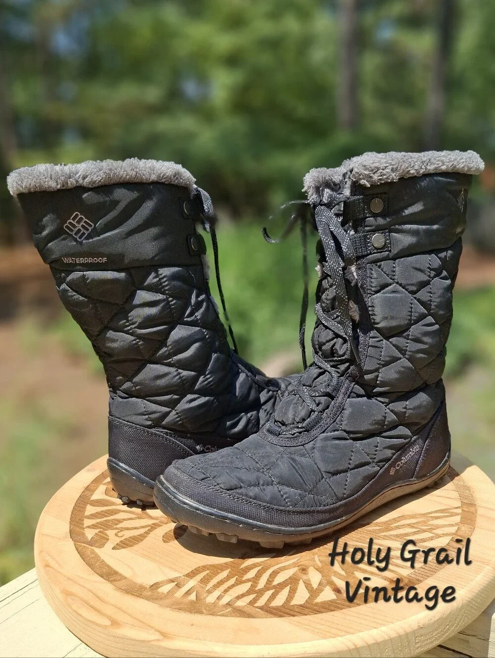 Women's Columbia Black Minx Mid II Omni-Heat Winter Boots Size 7 BL1585-010